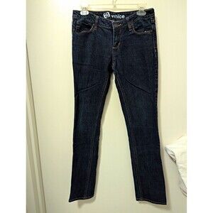 Venice Bullhead Denim Dark Wash Blue Skinny Stretch Jeans Juniors Size 7
